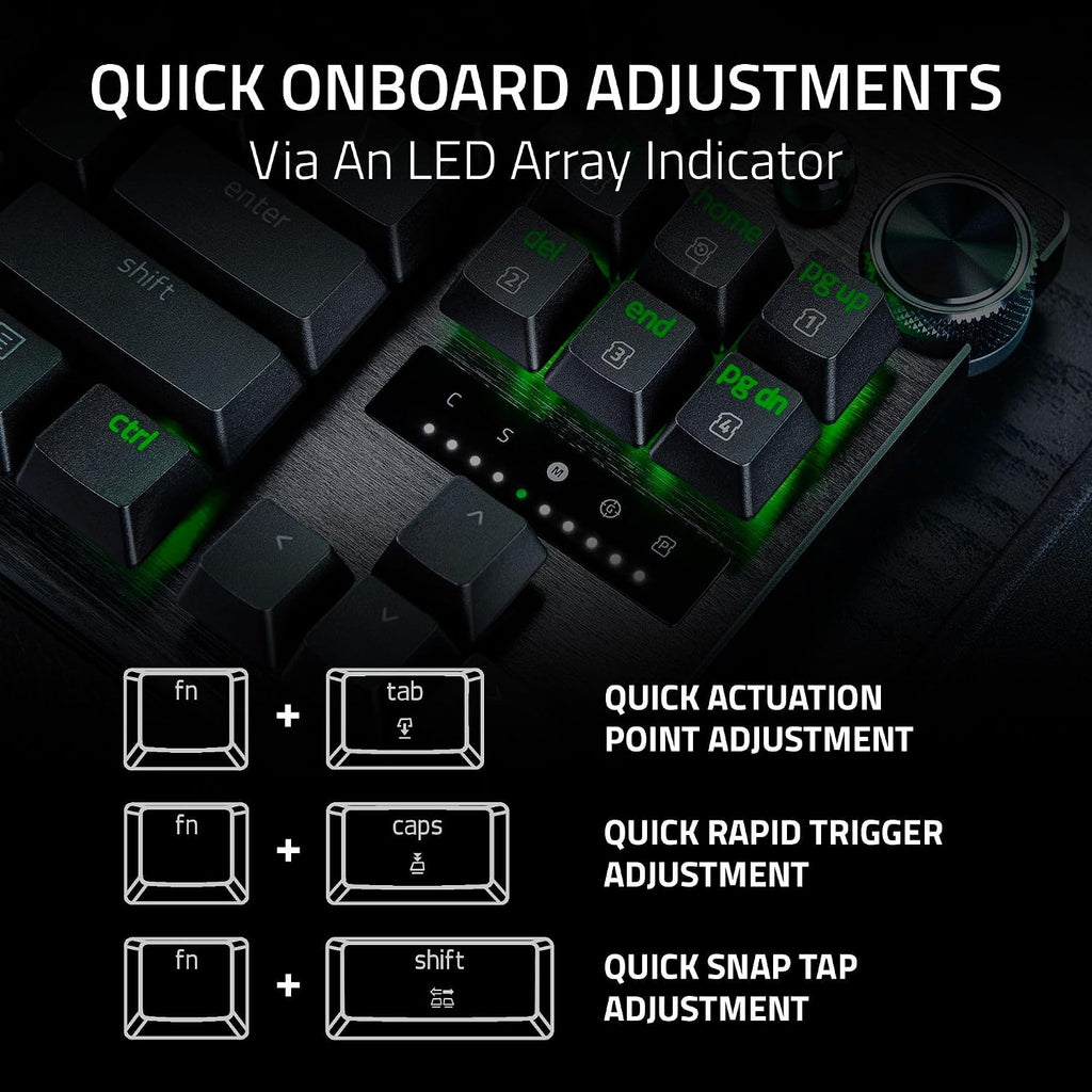 Razer Huntsman V3 Pro TKL 8KHz Esports Gaming Keyboard: Analog Optical Switches Gen 2-8000 Hz Polling Snap Tap - Rapid Trigger - Adjustable Actuation - Media Controls - PBT Keycaps - Black