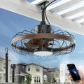 Outdoor Ceiling Fans with Light for Patios, 18 Inch Ceiling Fan Smart APP & Remote Control, 6 Speeds, 3 Color Temperatures, Gazebo Lights Outdoor Ceiling Fans for Patio Waterproof,Porch