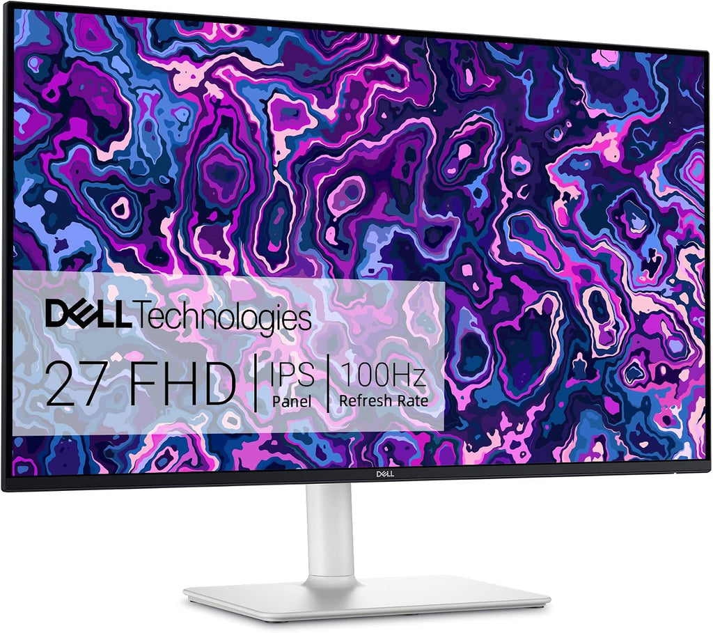 Dell S27 inch Monitor, LED FHD - 100Hz Refresh Rate 15001 Contrast Ratio, AMD FreeSync - VESA, Integrated 2x5W Speaker, HeightTiltSwivelPivot, 2 x HDMI, White