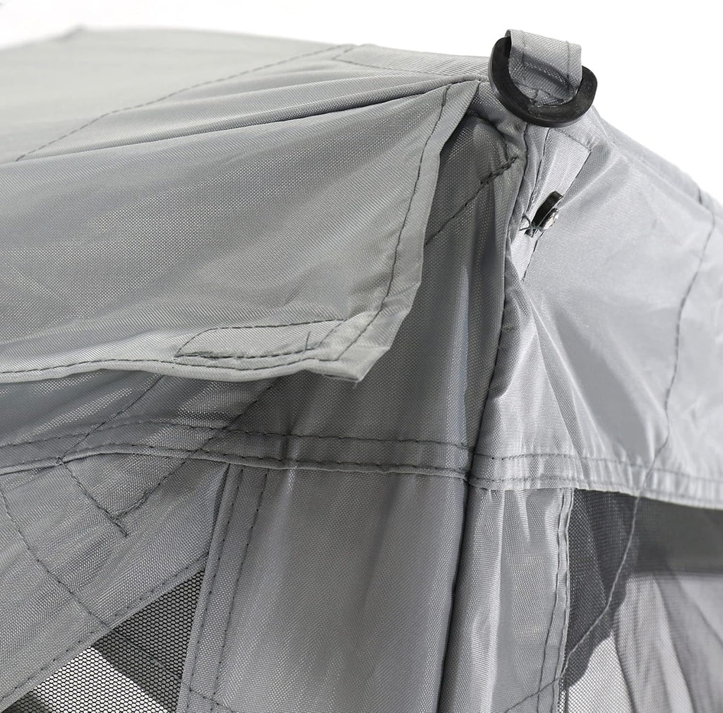 CLAM Quick-Set Pop Up Screen Tent, Venture, 9 x 9 ft, Instant Setup Gray Portable Outdoor Gazebo Canopy Shelter, Compact Bug-Free Camping Tent for Backyard, Beach, Tailgating - Gray