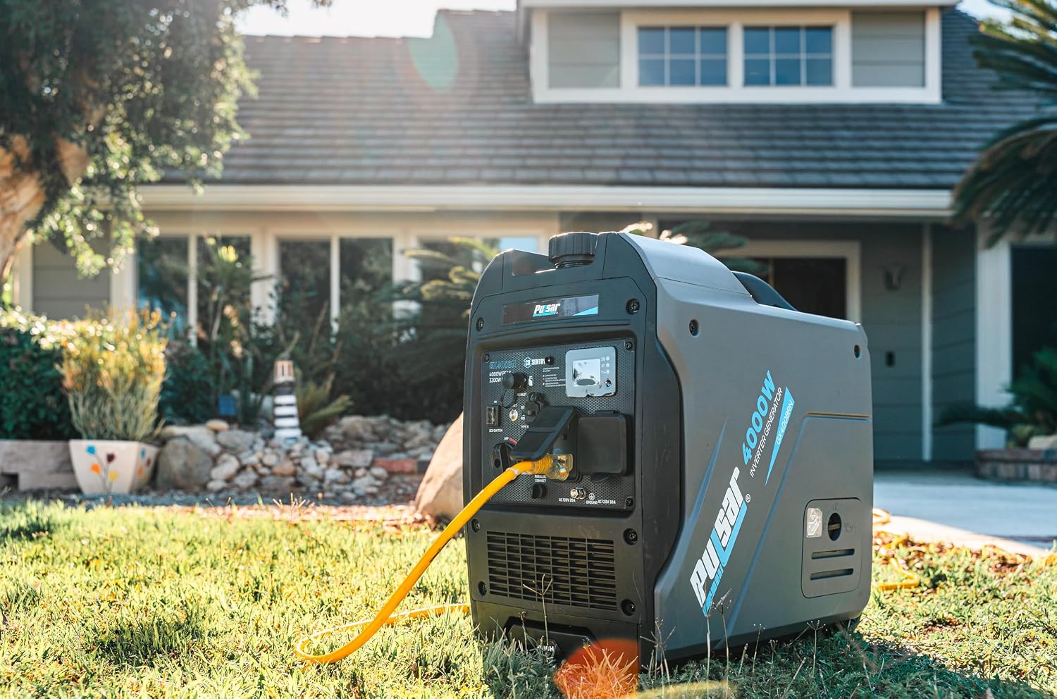 Pulsar Products GX400BN, 4000W Portable Ultra-Quiet Dual Fuel & Parallel Capability, RV-Ready, Handle & Wheels, with CO