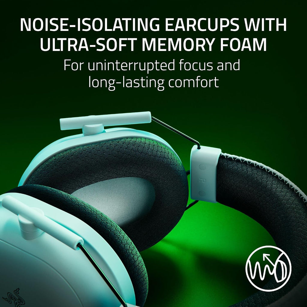 Razer BlackShark V2 Pro Wireless Xbox Gaming Headset: 50mm Drivers - Super Wideband Mic - Noise Isolating Earcups - for Xbox, PS5, Nintendo Switch 2, PC, Mac - Bluetooth, USB-C - 70hr Battery - White