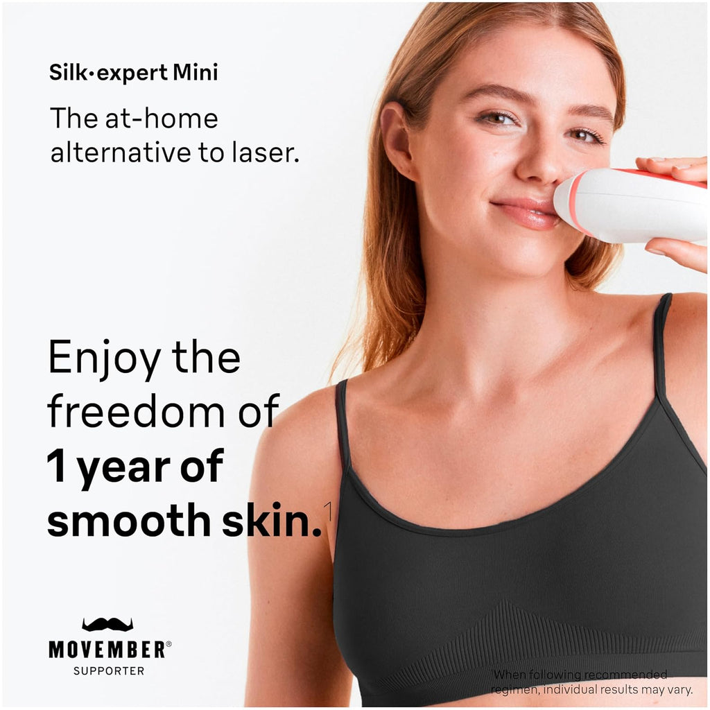 Braun IPL at Home Laser Hair Removal for Women and Men, Silk Expert Mini PL1014 with Venus Razor, Permanent Visible Hair Reduction in Hair Regrowth for Body & Face, Corded