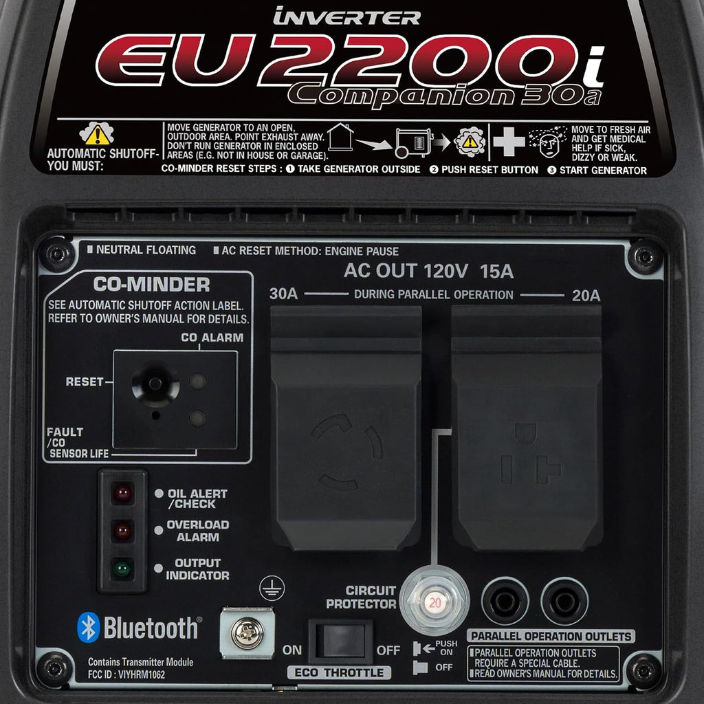 Honda EU2200ITAN 2200-Watt 120-Volt Super Quiet Portable Inverter Generator with CO-Minder