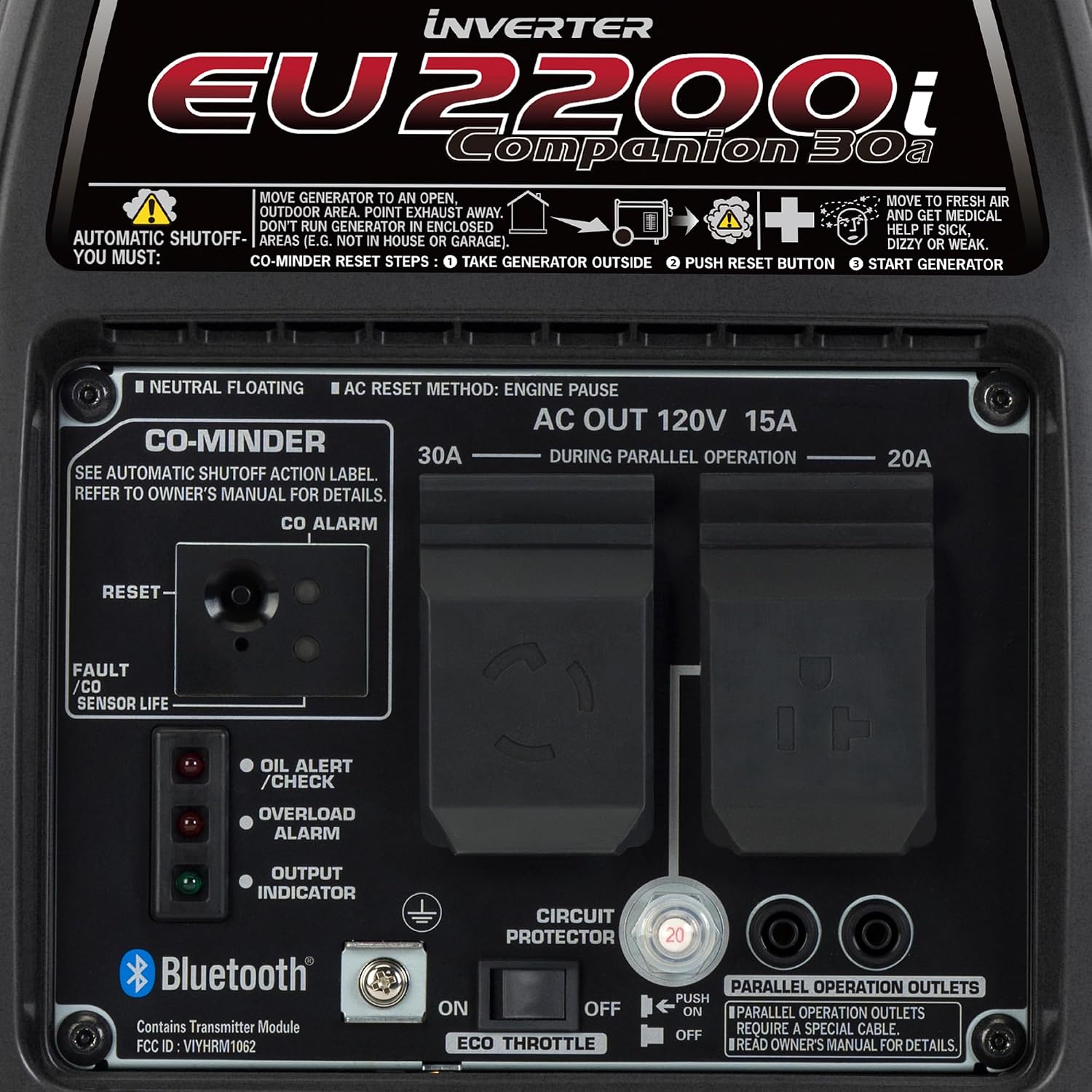 Honda EU2200ITAN 2200-Watt 120-Volt Super Quiet Portable Inverter Generator with CO-Minder