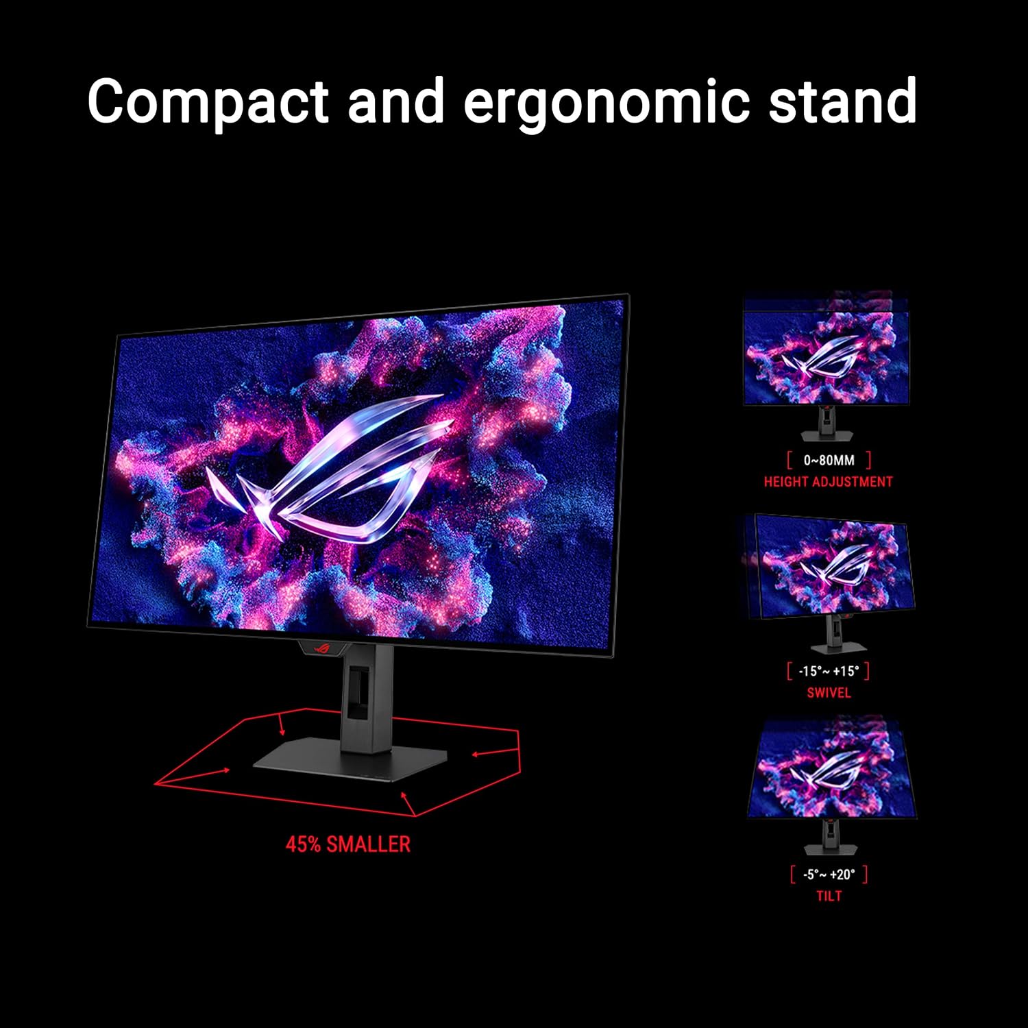 ASUS ROG Strix 32' 4K OLED Gaming Monitor (XG32UCWG) - TrueBlack Glossy OLED, Dual Mode (4K@165Hz, FHD@330Hz), 0.03ms, G-SYNC Compatible, Neo Proximity Sensor, USB-C, HDMI 2.1, 3 yr Warranty