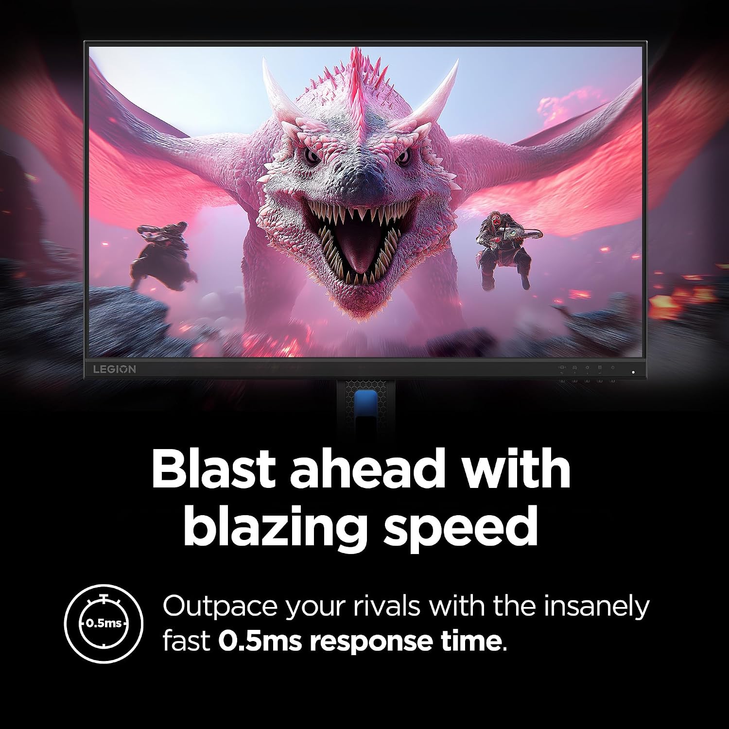 Lenovo Legion R24e - Gaming Monitor - 23.8' Flat FHD - 180 Hz - 1ms Response - AMD FreeSync - HDRDecode, HDMI 2.1, DP 1.4, Audio - Lift/Tilt/Pivot/Swivel Stand - Raven Black