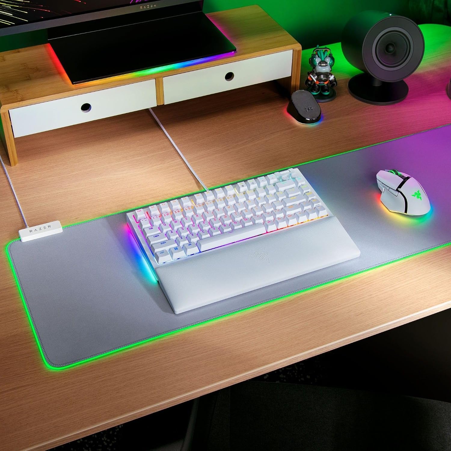 Razer BlackWidow V4 75% Mechanical Gaming Keyboard: Hot Swappable Design - Compact & Durable - Orange Tactile Switches - Chroma RGB - Roller & Media Keys - Wrist Rest - Snap Tap - White