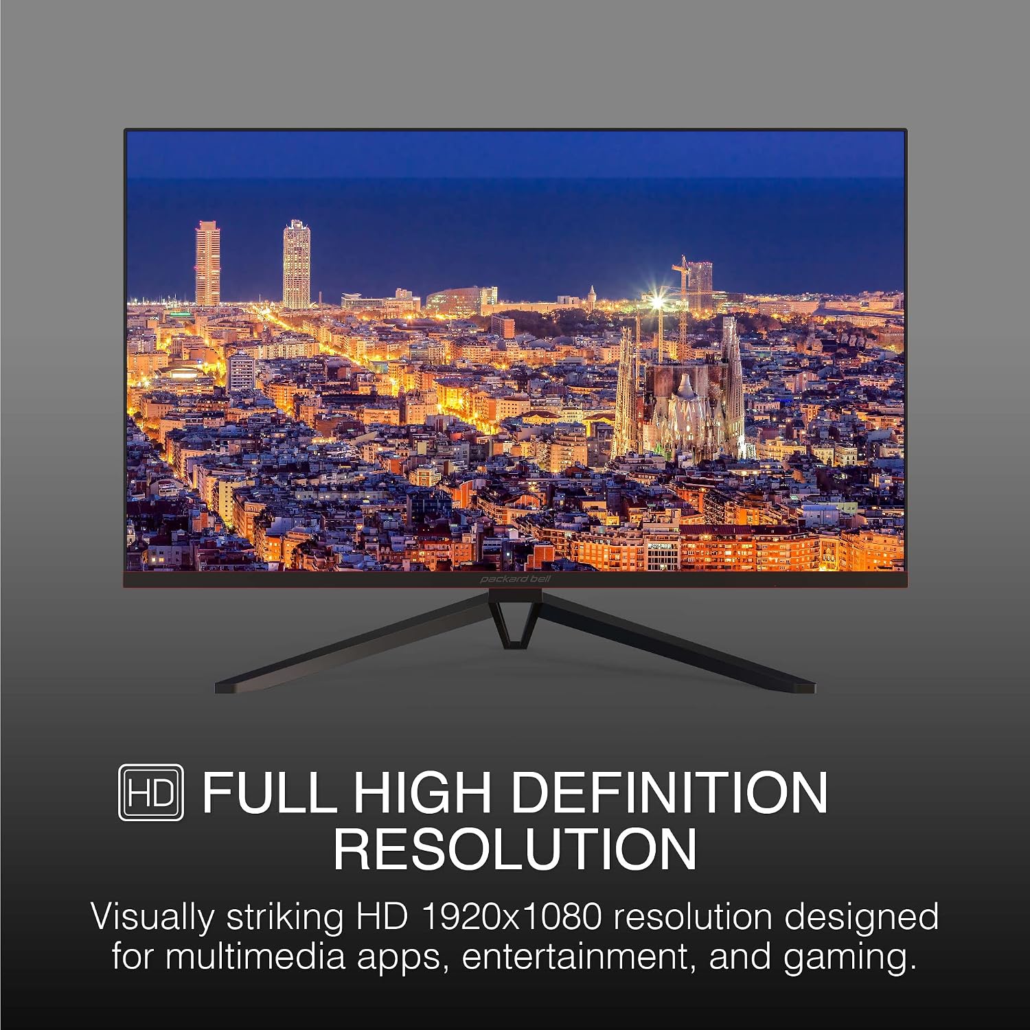 Packard Bell airFrame 32' FHD Monitor, 1920x1080, Ultrawide, VESA Mount Compatible, Tilt Adjustment, HDMI/VGA, Slim Bezel, for Home, Office, and Light Gaming