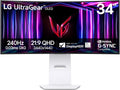 LG 34GS95QE 34-inch Ultragear OLED Curved Gaming Monitor WQHD 1440p 800R 240Hz 0.03ms AMD FreeSync Premium Pro NVIDIA G-Sync HDMI 2.1 DisplayPort Tilt/Height/Swivel Stand White