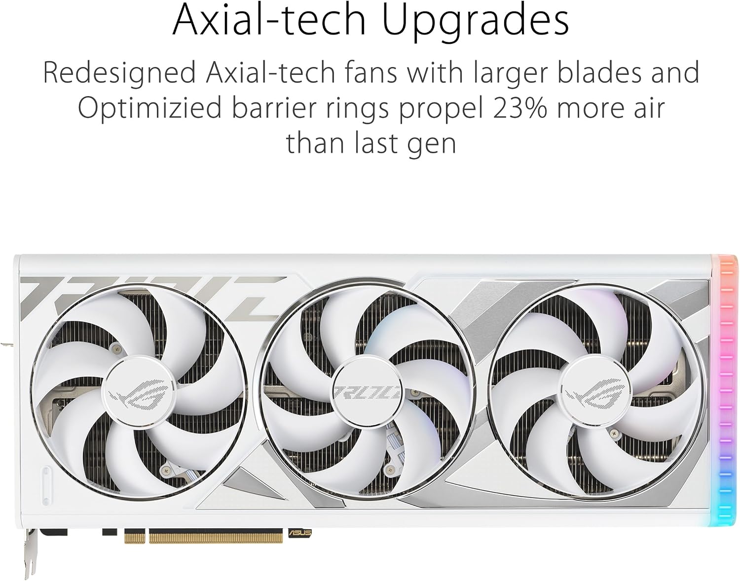 ASUS ROG Strix GeForce RTX™ 4080 Super White OC Edition Gaming Graphics Card (PCIe 4.0, 16GB GDDR6X, DLSS 3, HDMI 2.1a, DisplayPort 1.4a, Vapor Chamber, Power Sensing, Aura Sync)