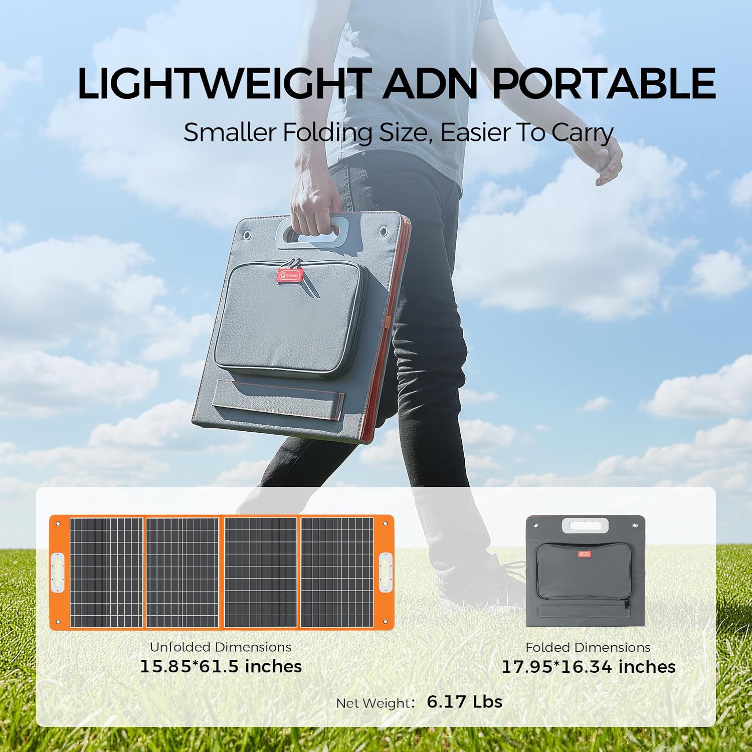 Solar Generator With Solar Panel Included, FF Flashfish 151Wh/40800mAh Portable Power Station+100W Solar Panel(DC/USB-A/USB-C Output), Backup Power Battery For Camping Home Power Outage