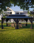 GarveeLife Outdoor Gazebo 12x18 Hardtop, Pergolas and Gazebos Clearance, Aluminum Frame Pavilion with Double Roof, Canopy Tent, Mosquito Netting & Privacy Curtains for Patio, Garden, Deck