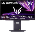 LG 27GX790A-B 27-inch Ultragear OLED Gaming Monitor QHD 1440p 480Hz, 0.03ms, DisplayPort 2.1, True Black 400, NVIDIA G-Sync, AMD FreeSync Premium Pro, HDMI, USB, Tilt/Height/Swivel/Pivot Stand, Black