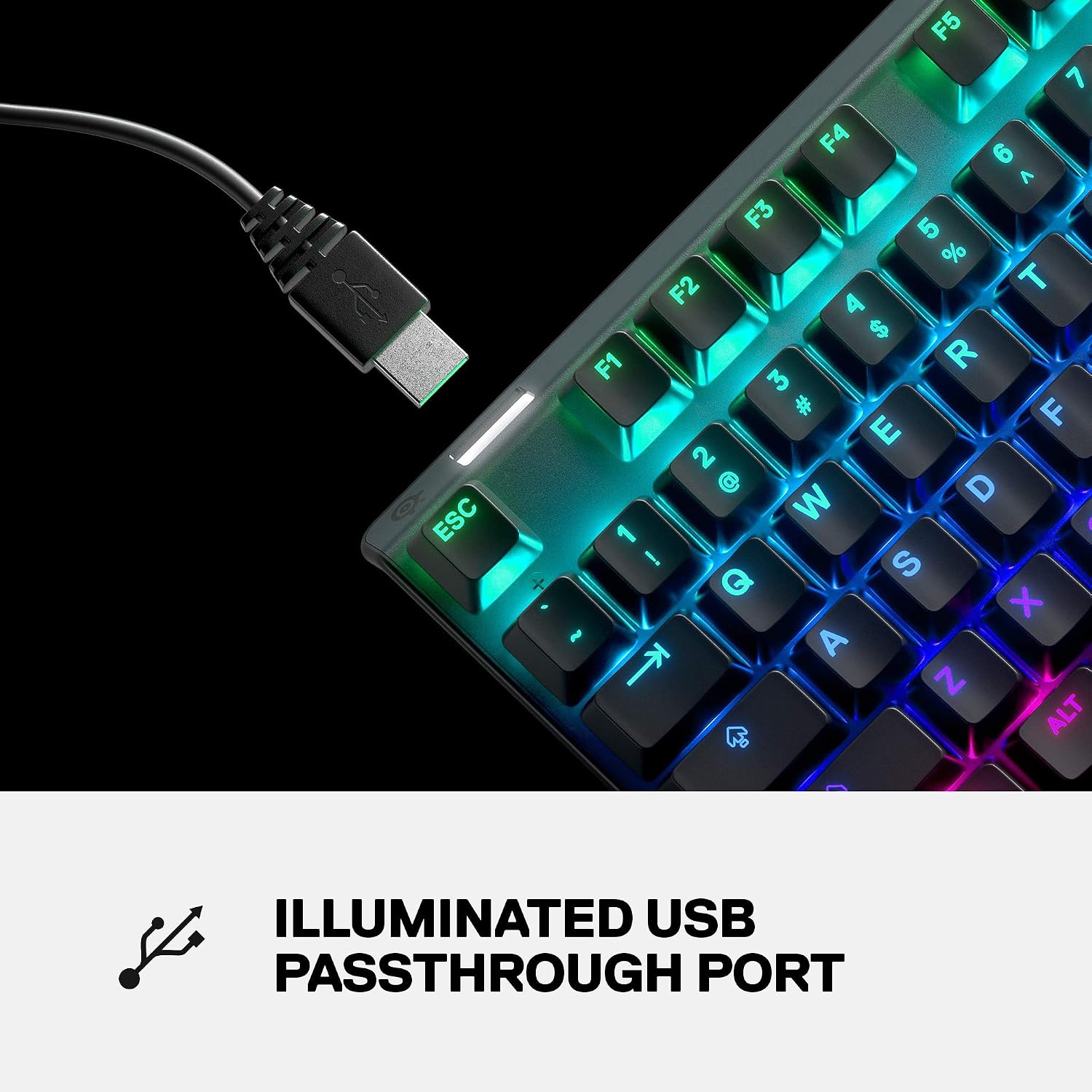 SteelSeries Apex 7 Mechanical Gaming Keyboard – OLED Smart Display – USB Passthrough and Media Controls – Linear , Quiet – RGB Backlit (Red Switch)