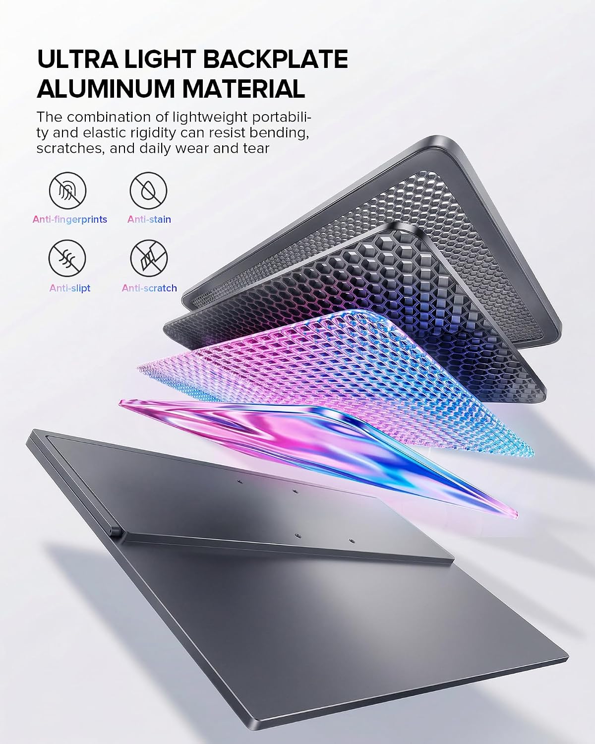 UPERFECT Portable Monitor 4K 60Hz 18.5', 145% sRGB QLED Laptop Monitor, 400 Nits Ultra-Slim Monitor, USB-C & HDMI, VESA & Case, Travel Second Screen for Laptop, Computer, Mini PC, Game Consoles