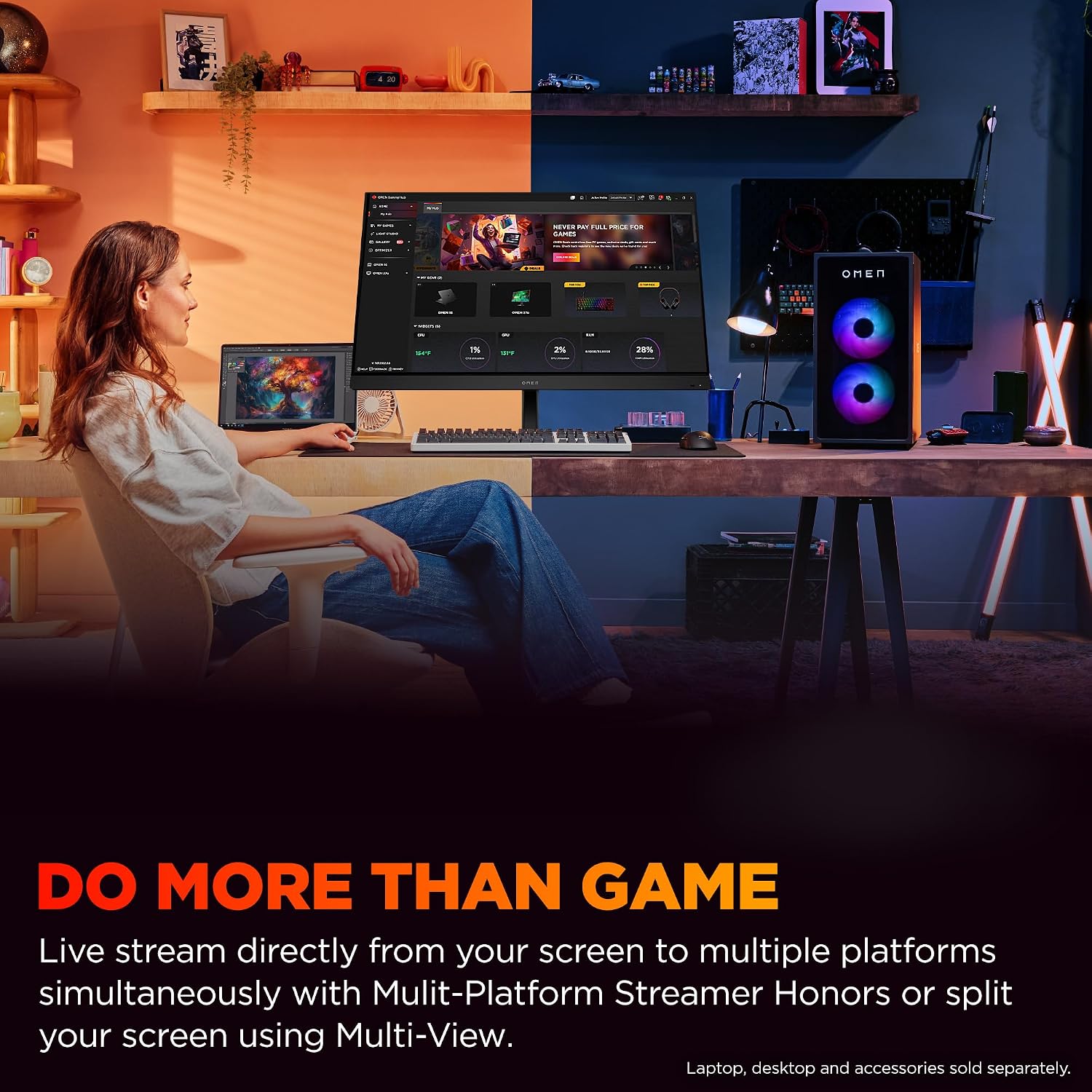 HP OMEN 31.5 inch UHD 144Hz Smart Gaming Monitor, 4K UHD Display (3840 x 2160), IPS Panel Technology, VESA DisplayHDR 400, 1ms GtG (with Overdrive), NVIDIA G-SYNC Compatible, Black, OMEN 32x (2025)