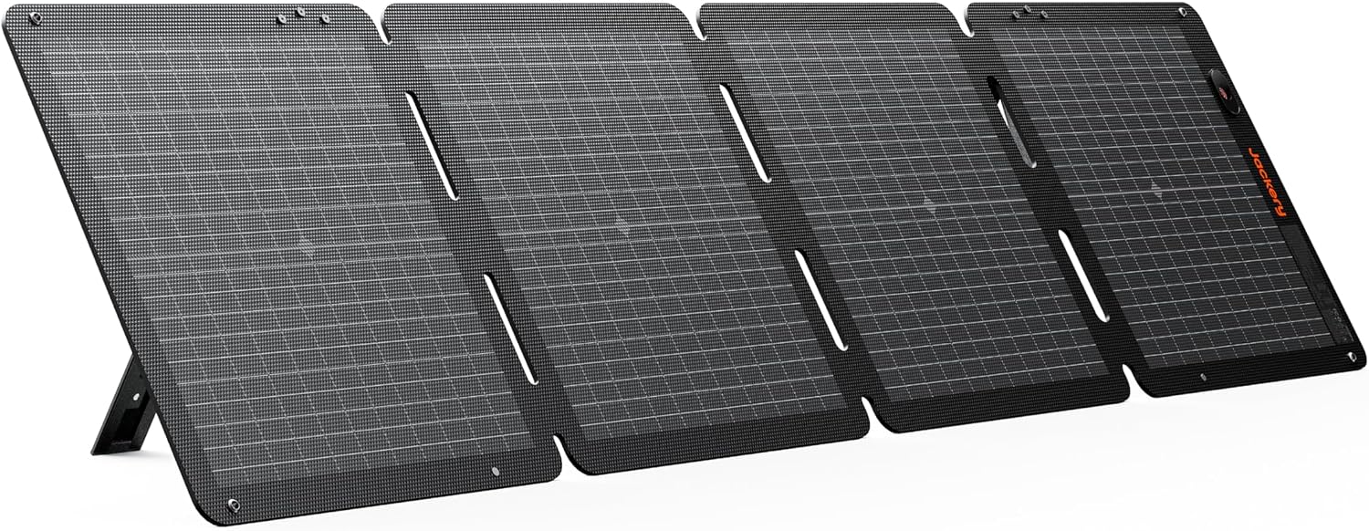 Jackery SolarSaga 100W Air Solar Panel, 23% Conversion Efficiency Bifacial Panels, IP65 Waterproof, Foldable and Portable Solar Charger for Power Stations, RVs, Camping, Off-Grid Life, and PV Charging