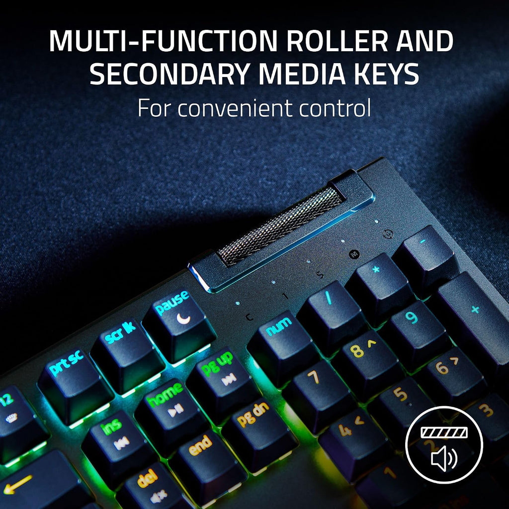 Razer BlackWidow V4 X Mechanical Gaming Keyboard: Green Switches Tactile & Clicky - 6 Macro Keys - Chroma RGB - Doubleshot ABS Keycaps - Roller & Media Keys - Snap Tap
