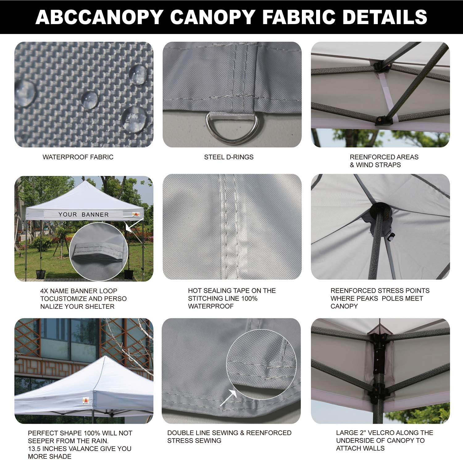 ABCCANOPY Outdoor Winter Gazebo 10x10, Premium Instant Pop Up Canopy Tent with Elegant Church Window,Snow and Rain Protection, Bonus Wheeled Bag,Grey
