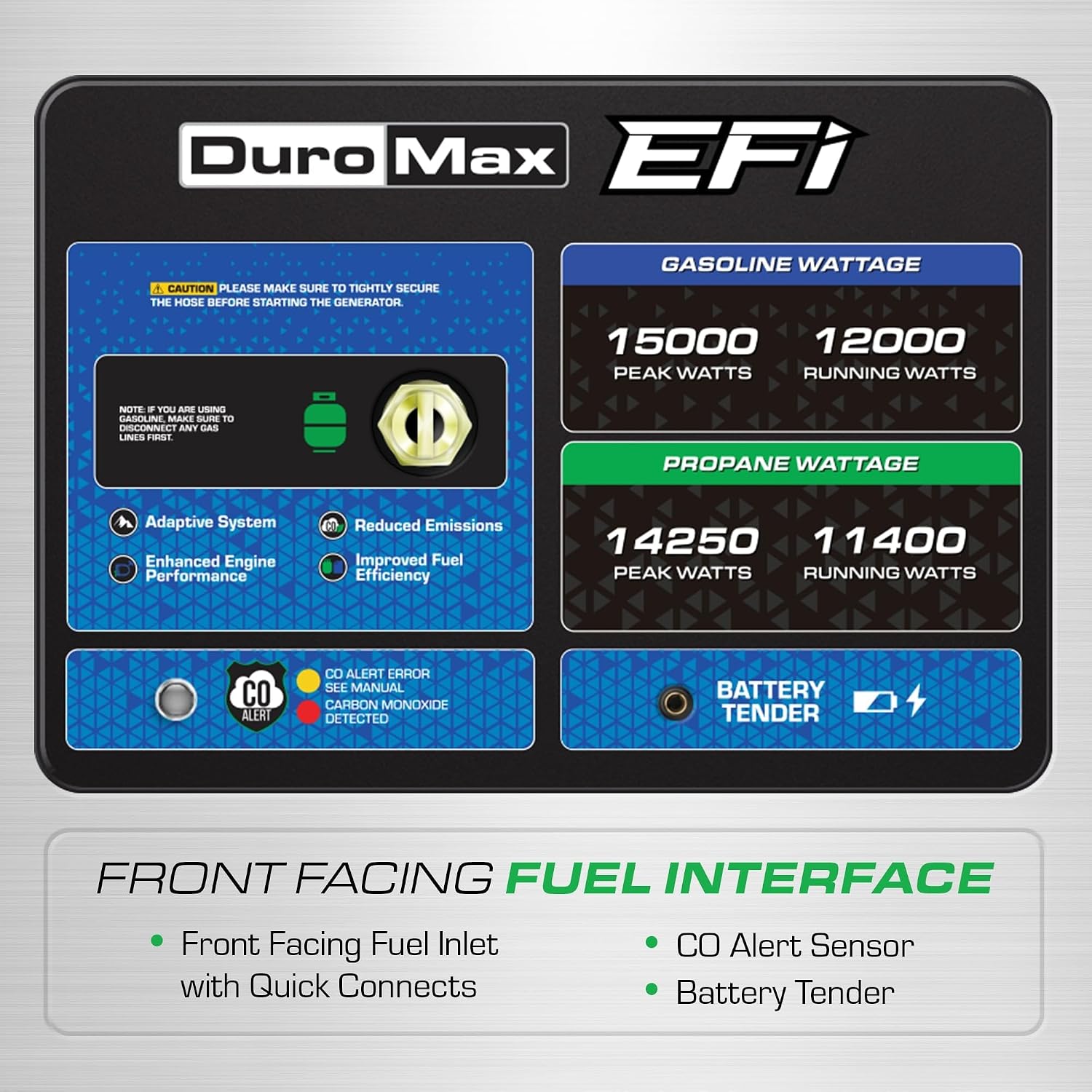 DuroMax XP15000HX+ 15,000-Watt Electric Start Dual Fuel EFI Portable Generator