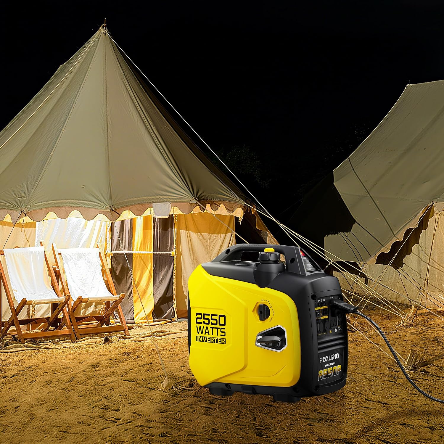 2550-Watt Portable Inverter Generator for Home Use, 1.06Gallon Large Fuel Tank Up to 10 Hours Use, 120V Gas Powered Generator Super Quiet - EPA Compliant-Yellow