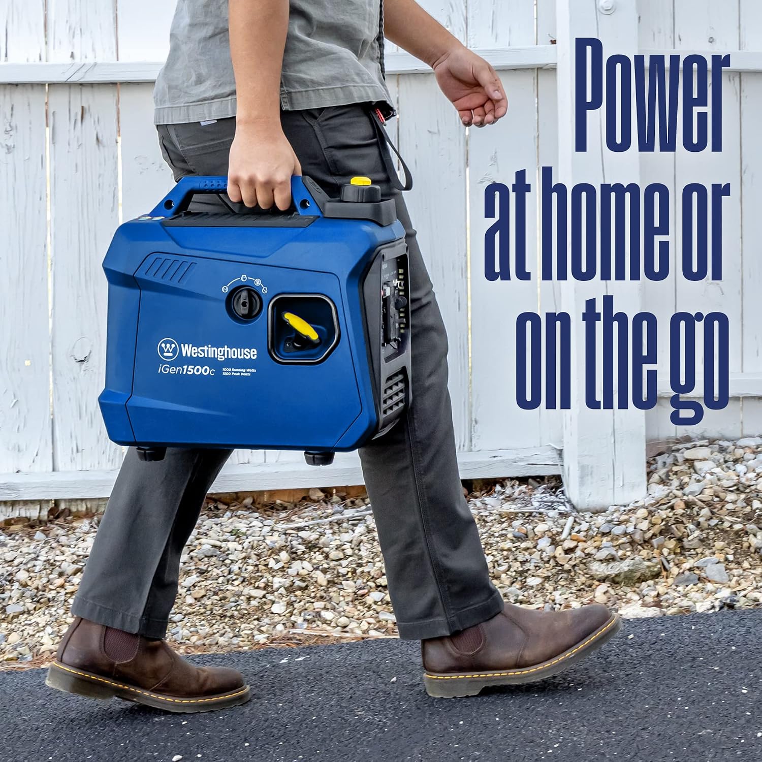Westinghouse 1500 Peak Watt Super Quiet & Lightweight Portable Inverter Generator, Gas Powered, CO Sensor, Parallel Capable, Long Run Time,Blue