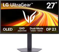 LG 27GX790B-B 27' Ultragear QHD (3440 x 1440) OLED Gaming Monitor, Dual Mode (QHD 540Hz/ HD 720Hz), 0.02ms, TrueBlack 500, NVIDIA G-Sync Compatible, AMD FreeSync Premium Pro, DP 2.1, USB-C, Black