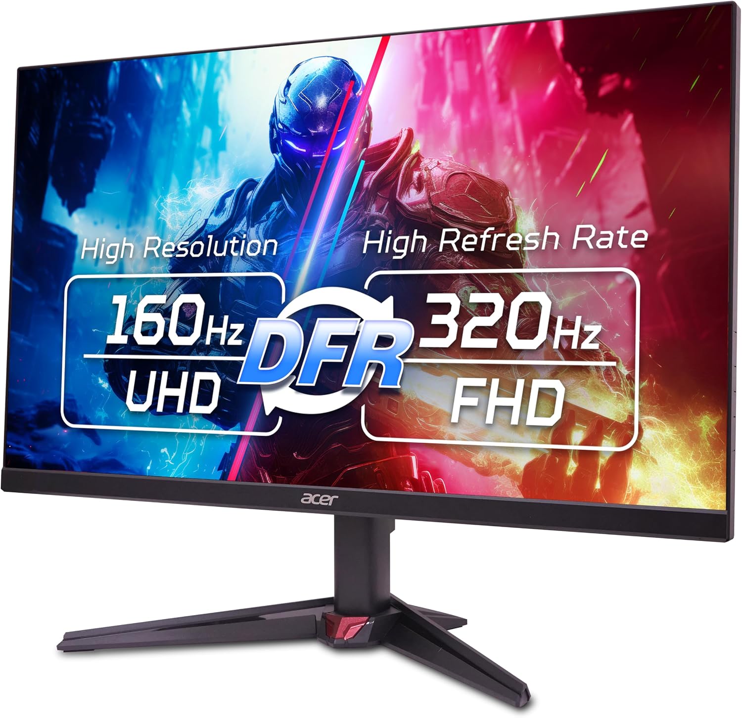 acer Nitro 27' 4K UHD 3840 x 2160 Gaming IPS Monitor | AMD FreeSync Premium | Up to 160Hz Refresh Rate with DFR to FHD 320Hz| Up to 0.5ms | 1 x Display Port 1.4 & 2 x HDMI 2.1 Ports | VG270K V4bmiipx