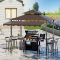 Grepatio Outdoor BBQ Gazebo, 8x8 Ft Patio Grill Gazebos with Extra Adjustable Shadow, 2-Tier Grill Canopy with 2 Shelves 6 Hooks, Barbeque Gazebo Canopy for Backyard Garden Poolside