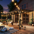 Gazebo for Patio 10' x 20', Gazebo Pergola with Sloped Roof, Large Wall-Mounted Heavy Duty Awnings, for Backyard, Deck, Patio