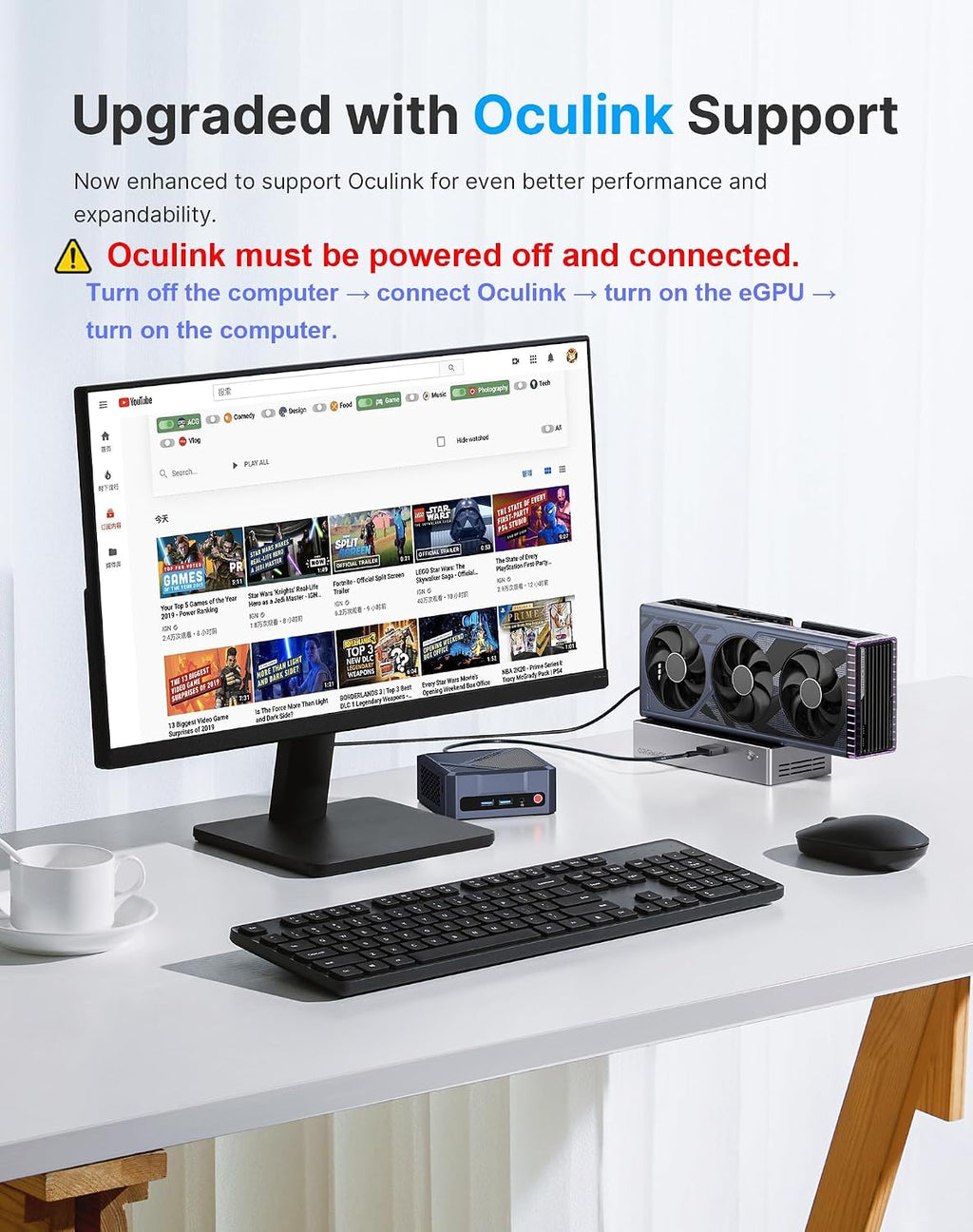 A1 Mini PC Oculink, Ryzen 7 7840HS (Beat 8745HS) Gaming Desktop Computer 11 Pro, Radeon 780M GPU, 32GB DDR5 RAM 1TB PCIe 4.0 SSD, 8K USB 4.0, Triple Display, WiFi 6E, BT5.2, 2.5 GbE LAN