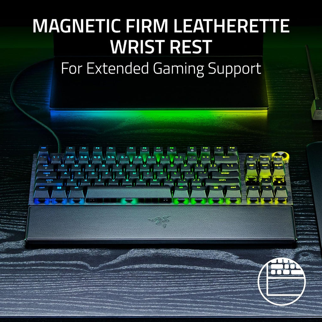 Razer Huntsman V3 Pro TKL 8KHz Esports Gaming Keyboard: Analog Optical Switches Gen 2-8000 Hz Polling Snap Tap - Rapid Trigger - Adjustable Actuation - Media Controls - PBT Keycaps - Black