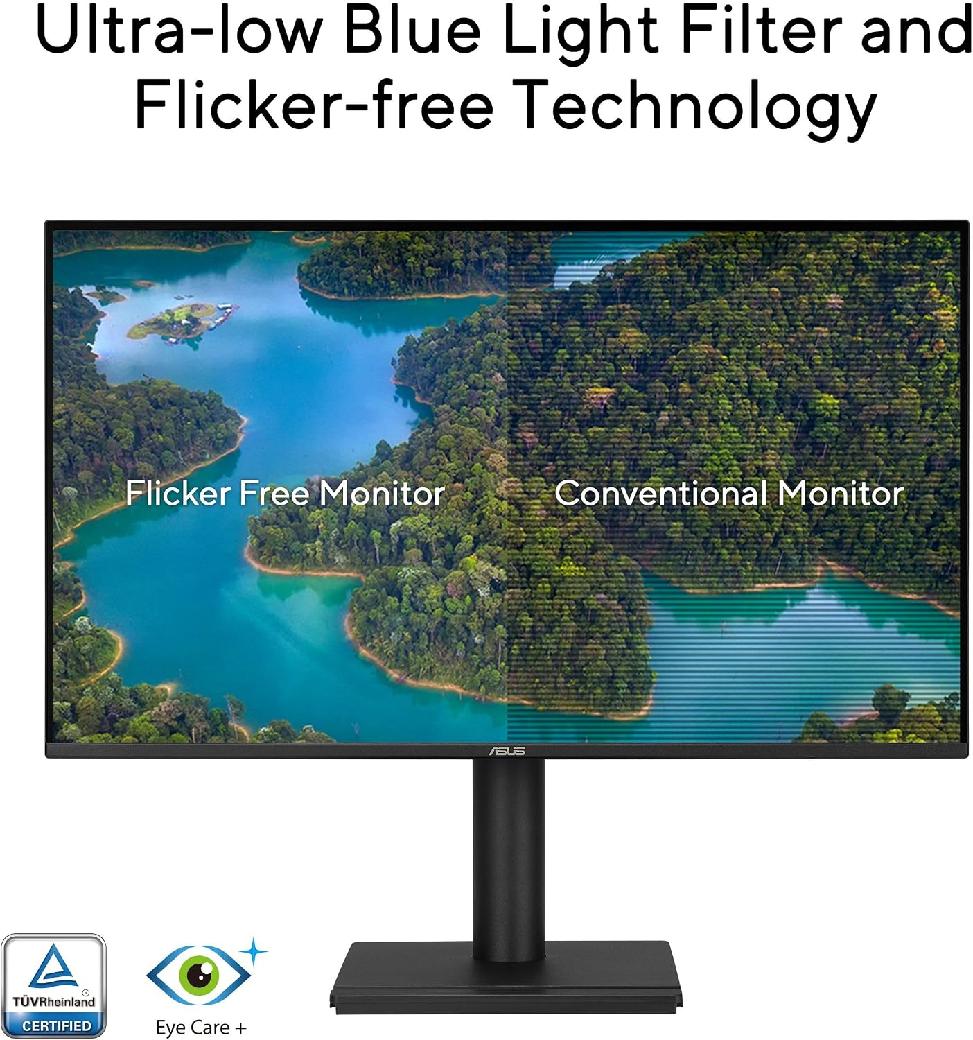 ASUS 27' 1440P Business Monitor (VA27AQSE) - IPS, QHD, 99% sRGB, Frameless, HDMI, DisplayPort, VGA, 1ms, Speakers, Low Blue Light, Flicker Free, Ergonomic Design, VESA Wall Mountable, 3 yr Warranty