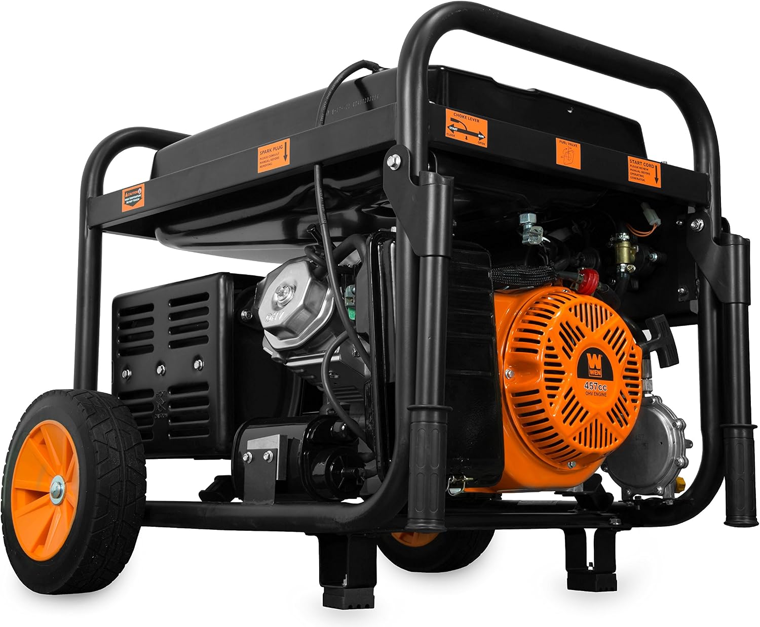 WEN 11,000-Watt Dual Fuel Generator Bundle with Wheel Kit, Electric Start, Weatherproof Cover