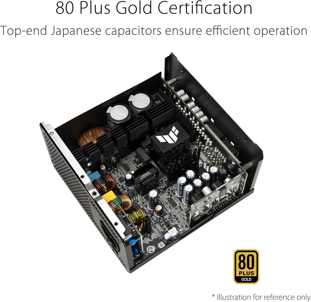 ASUS TUF Gaming 1000W Gold White Edition (1000 Watt, Fully Modular Power Supply, 80+ Gold Certified, Military-Grade Components, Dual Ball Bearing, Axial-tech Fan, PCB Coating, 10 Year Warranty)