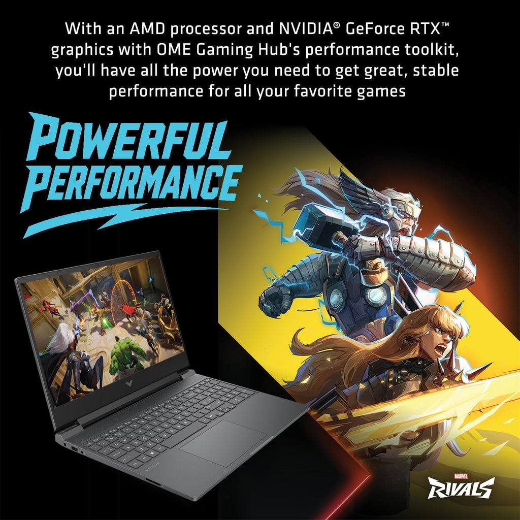 HP Victus 15.6' Gaming Laptop 144Hz 2025-2026 Business, AI Computer, Lifetime Office, Ryzen 7 7445HS, NVIDIA RTX 4050, 16GB RAM, 1TB Storage (512GB SSD+500GB Ext), Backlit KB, MarxsolAddon, Win 11 Pro