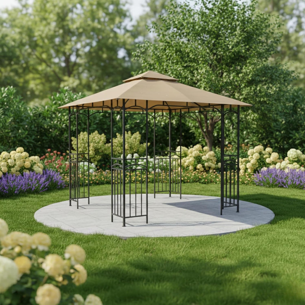 Garden Winds Reinforced RipLock 350 Replacement Canopy Top Cover Compatible with 11' x 9' Gazebo Model 5LGZ7262-V4 - Beige