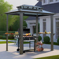 Endark Grill Gazebo 8x5FT, BBQ Gazebo with Two Metal Shelves, Aluminum Frame, Outdoor Grill Canopy with Double Polycarbonate Roof for Lawn Patio, Garden, Backyard