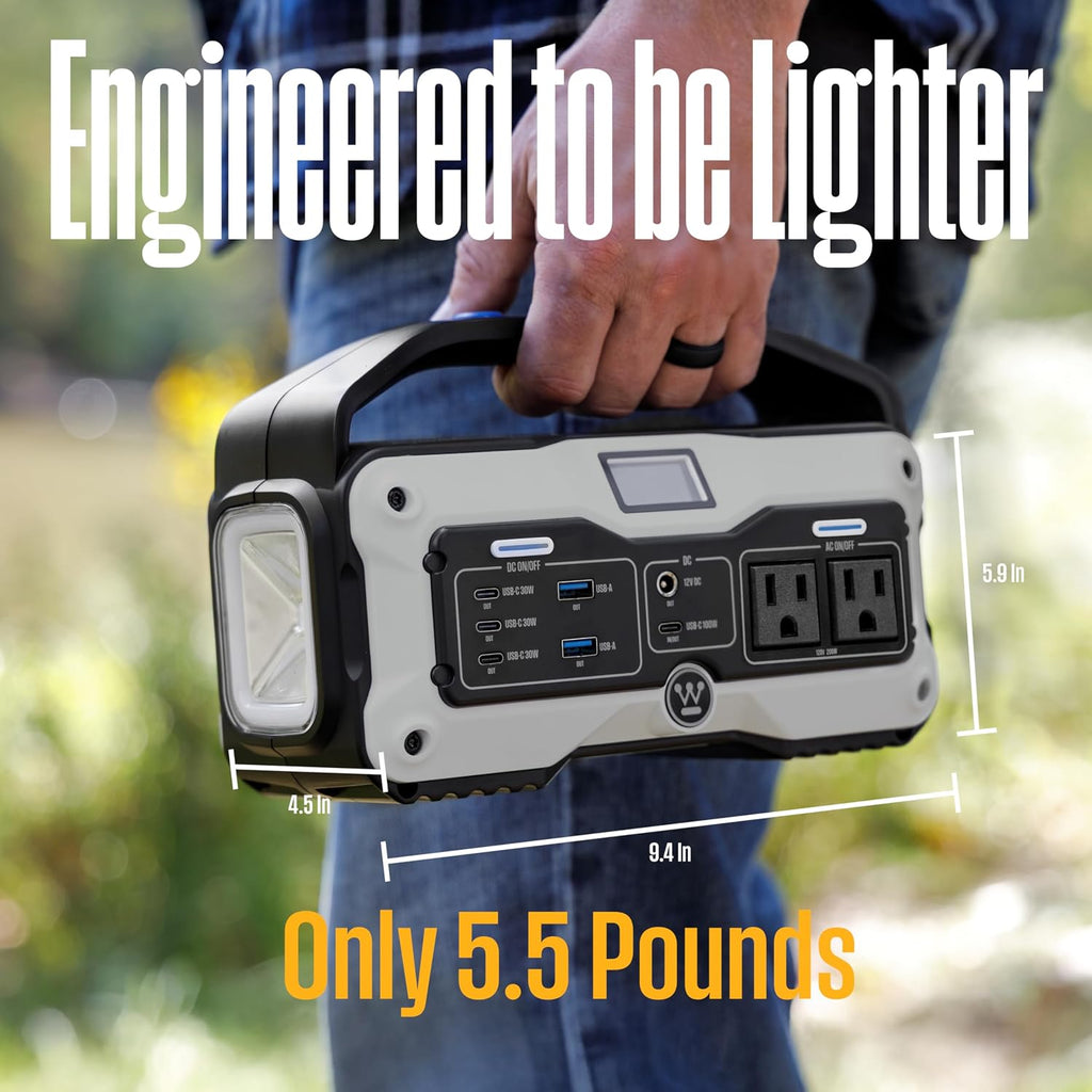 Westinghouse iGen400s 400 Watt, 183Wh Portable Power Station and Solar Generator with LED and DC Outlet for Camping, Home, Travel, Indoor/Outdoor Use (Solar Panel Not Included)