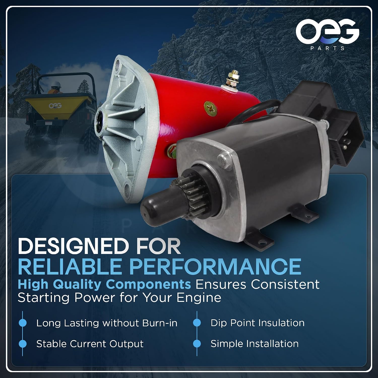 OEG Parts New Starter Generator Compatible with 1994-2005 EZ-GO EZGO EZ GO Work Horse Golf Cart 800 1200 ST350 114014010 25533-G01 26993-G01 27065-G01 GSB107-10B GSB107-10C