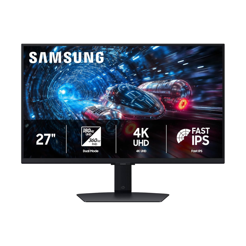 Samsung 27' Odyssey G7 G70F FHD Resolution Gaming Monitor, Fast IPS Dual Mode, 4K 180Hz Refresh Rate, NVIDIA G-Sync Compatible, AMD FreeSync™ Premium, Ergonomic Stand, LS27FG706ENXZA