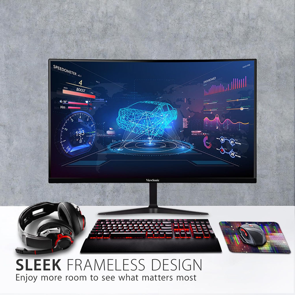 ViewSonic VX2718-PC-MHD 27 Inch Curved 1080p 1ms 200Hz Gaming Monitor with FreeSync, HDMI and Display Port (Renewed)