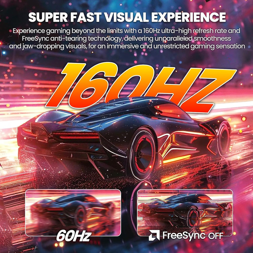 CRUA 32' Curved Gaming Monitor, 4k UHD(3840 * 2160P) VA Screen, 1500R, 144Hz/160Hz Computer Moniter, Supports AMD Freesync, 120% sRGB, Built-in Speakers, Wall Mountable Installs(HDMI 2.1/DP 1.4)-Black