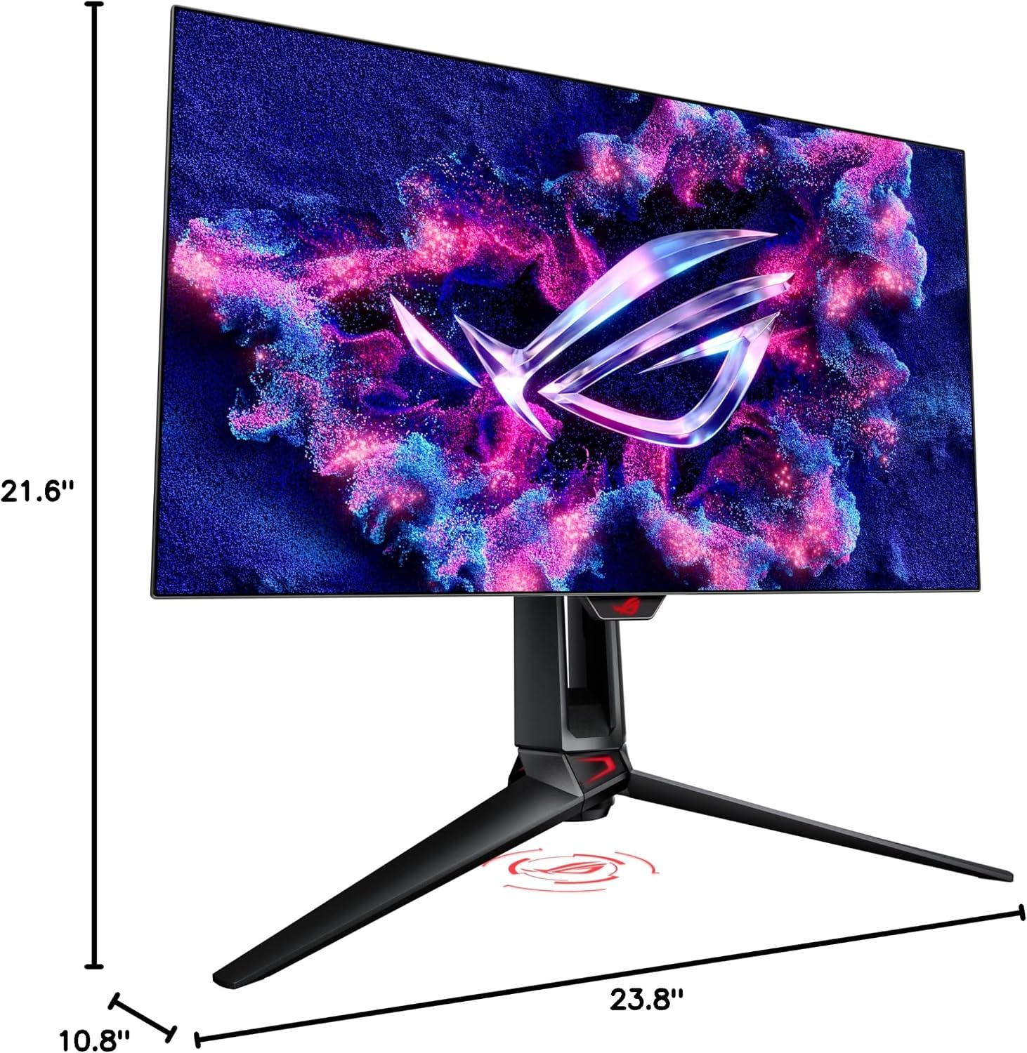 ASUS ROG Swift OLED 27' 1440P Gaming Monitor (PG27AQDP) - WOLED, QHD, 480Hz, 0.03ms, G-SYNC Compatible, Custom Heatsink, AI Assistant, DisplayHDR400 True Black, 99% DCI-P3, True 10-bit, DisplayWidget