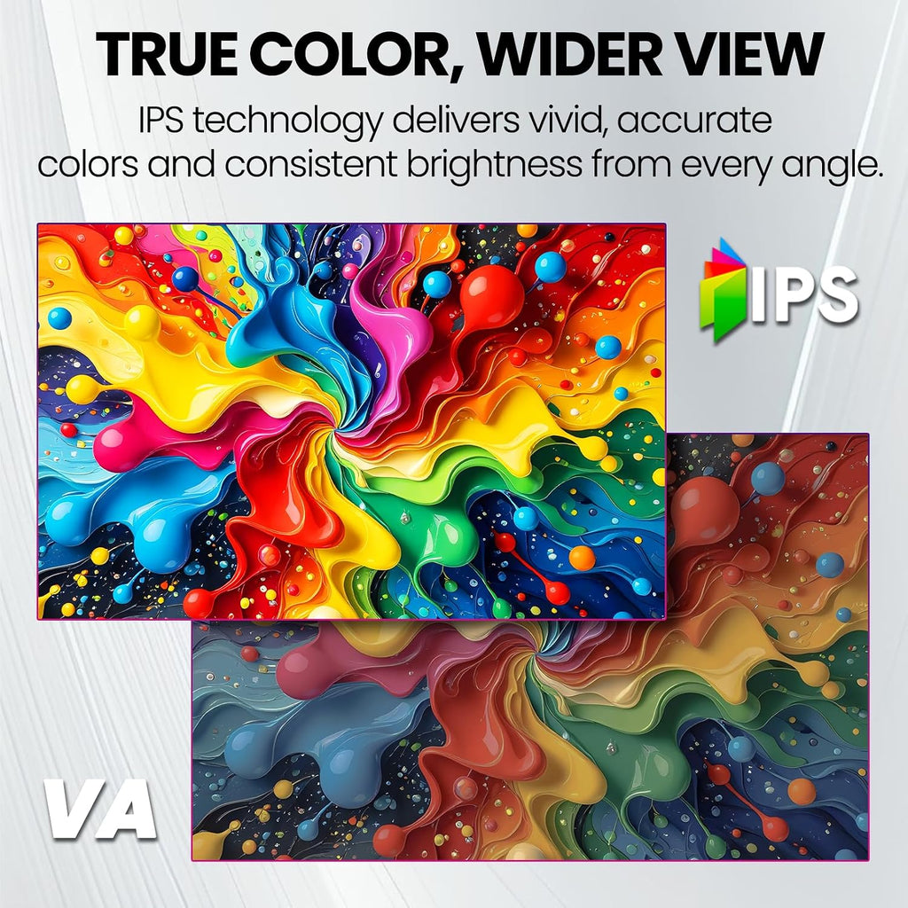 CRUA 28'' Monitor, 4K UHD+(3840×2560P)IPS 60Hz Computer Monitors, 15:10 Aspect Ratio, 10Bit Color, Built-in Speakers, Ultra-Clear PC Display Support HDMI 2.0 & DP1.4, Type-C Port, Wall Mountable–Black