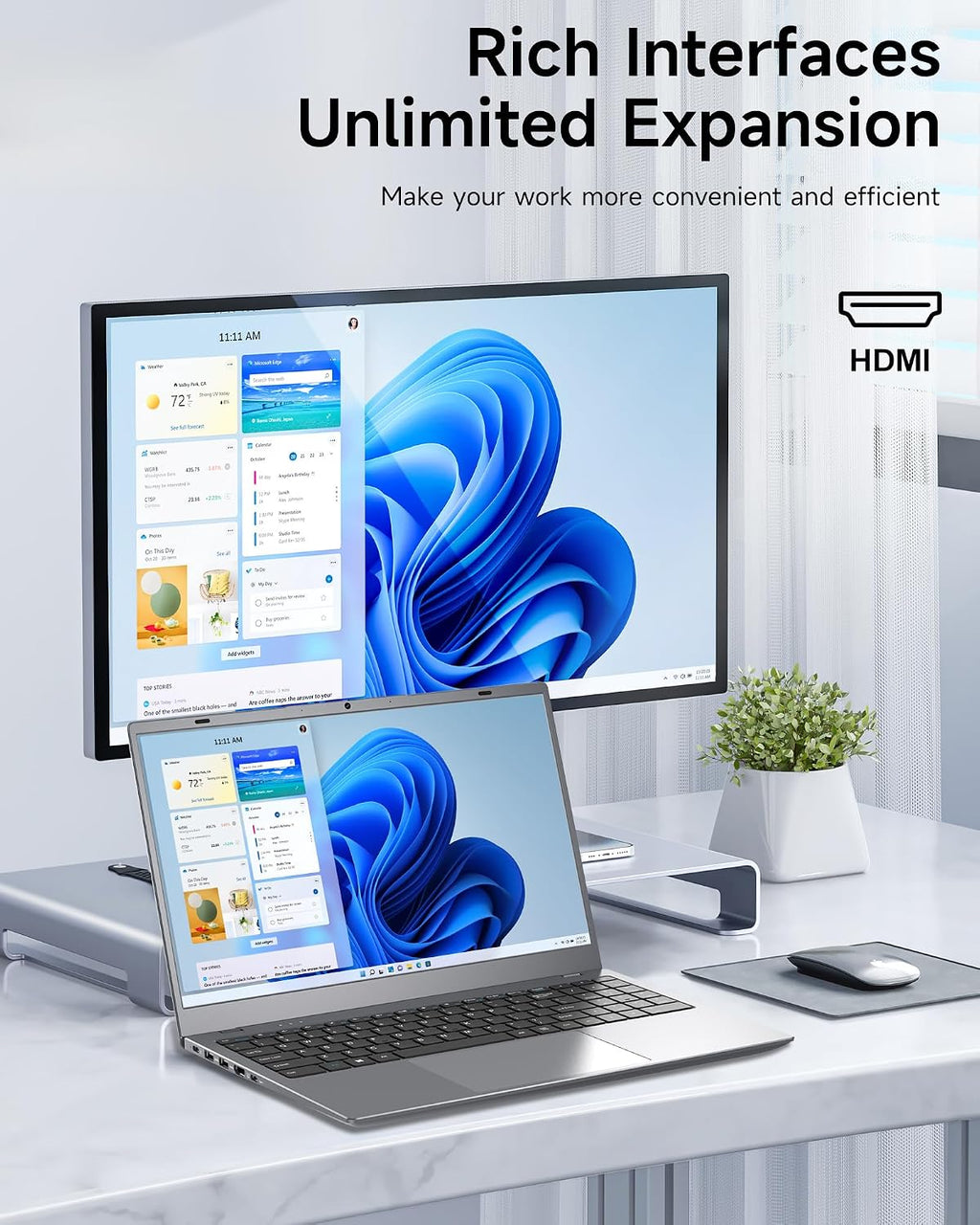 BLUEING Laptop Computer with AMD 3020e (Up to 2.6GHz), Laptop 8GB DDR4 512GB SSD (Up to 32GB + 2TB), 15.6-Inch 1080P FHD IPS Display, Win11, HDMI, Type-C, 38WH Battery, Laptops