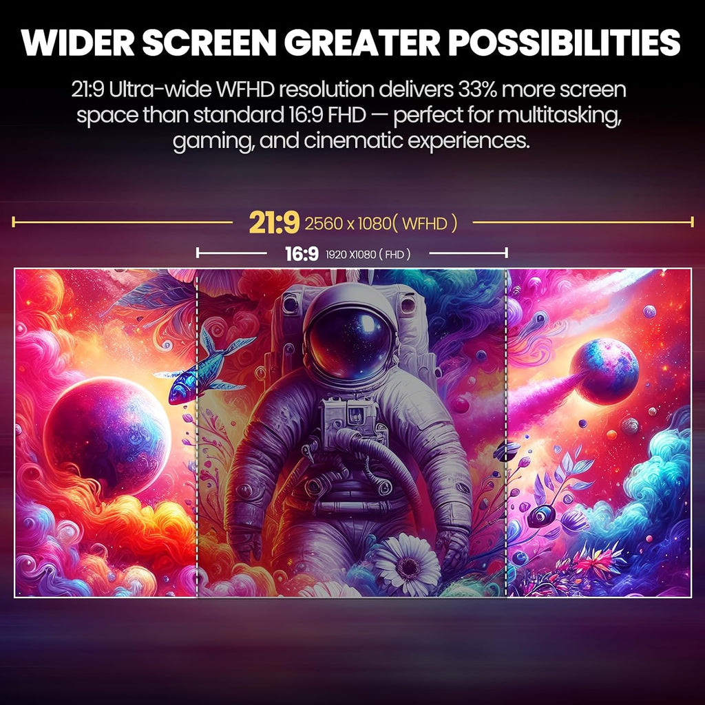 CRUA 34'' Ultrawide Gaming Monitor 120HZ, 21:9 WFHD 2560X1080 IPS Panel Computer Monitors with Built-in Speakers, Support AMD FreeSync, 120% sRGB, DP1.4 & HDMI1.4, Wall Mountable Installs-White