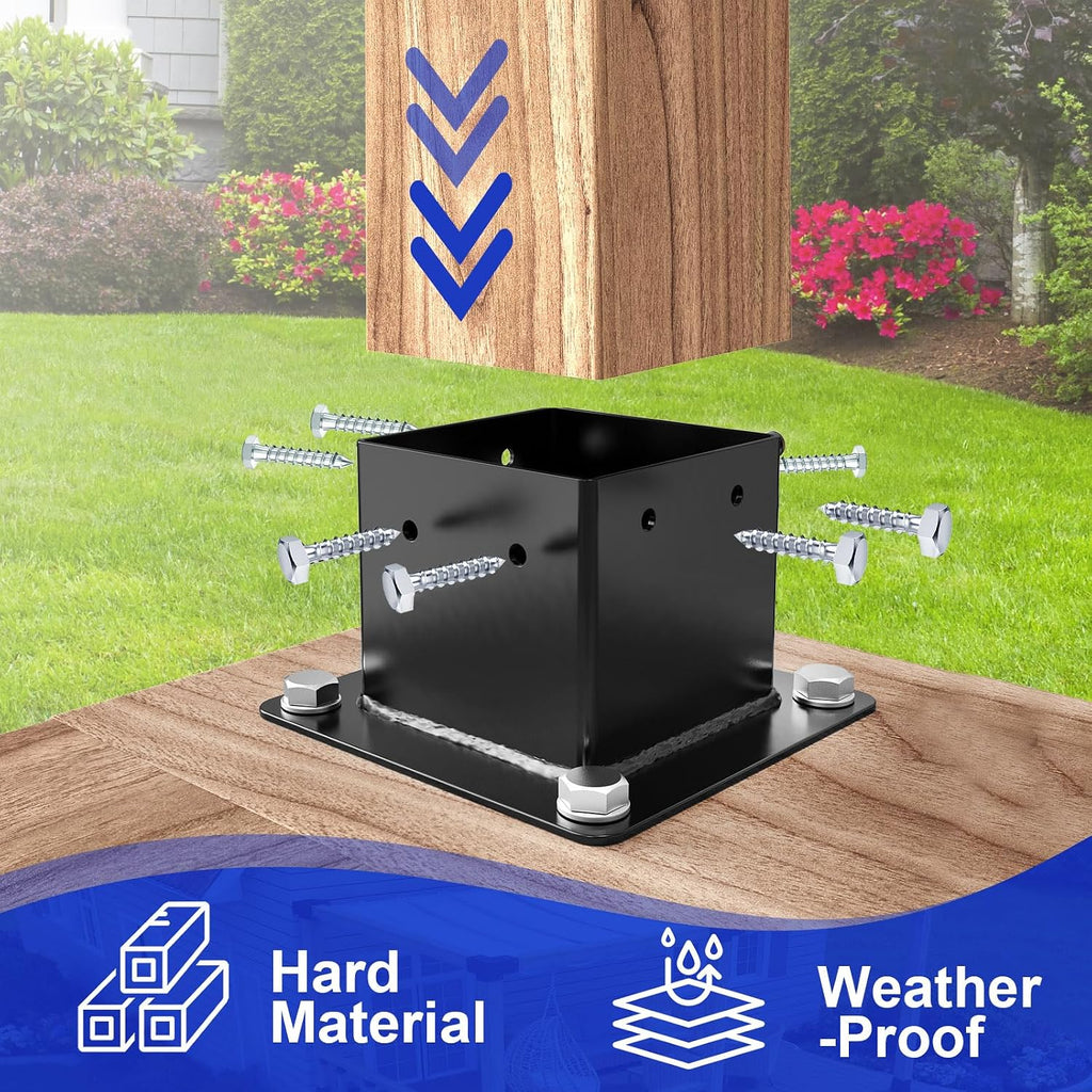 12PCS 3-Way & 4-Way Pergola Brackets, 4'x4' Pergola Kit, Wood Post Base Bracket for Gazebos, Patio Pergolas, Log Cabin, Wooden Beams