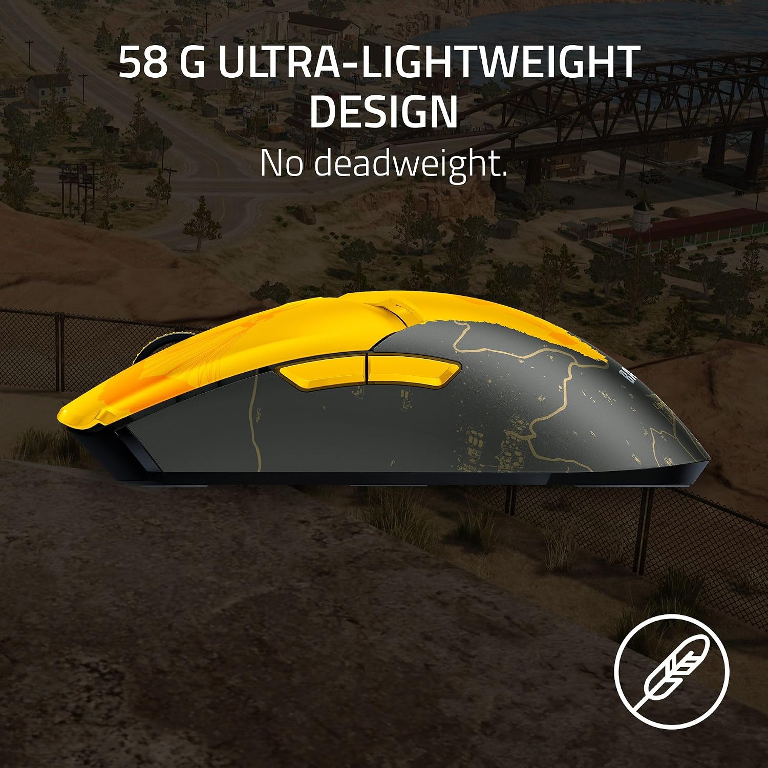 Razer Viper V2 Pro HyperSpeed Wireless Gaming Mouse: 59g Ultra Lightweight - Optical Switches Gen-3-30K DPI Optical Sensor - 90 Hour Battery - USB Type C Cable Included - PUBG: Battleground Edition